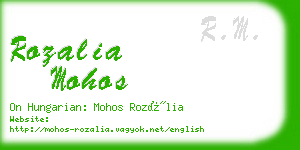 rozalia mohos business card